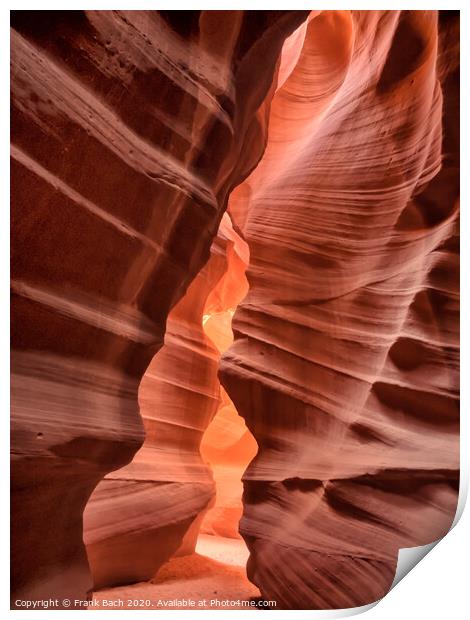 Close up from Antelope Canyon near Page, Arizona Print by Frank Bach