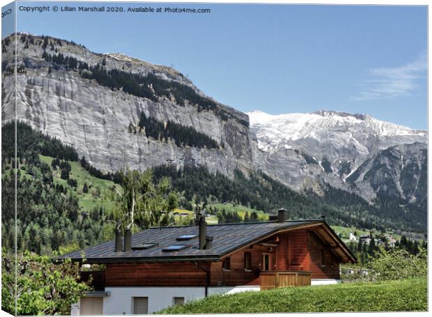 Swiss alps in Flims Waldhaus.  Canvas Print by Lilian Marshall