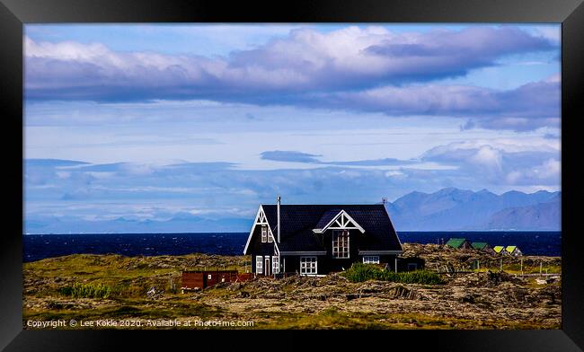 Outdoors in Iceland  Framed Print by Lee Kokle