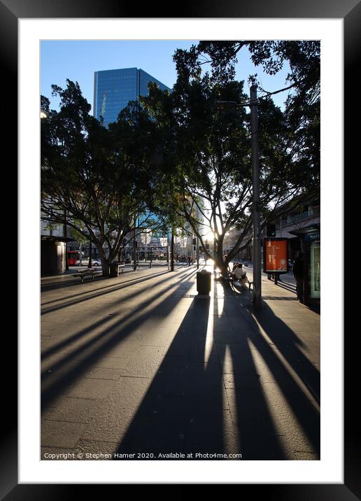 Shadows in Sydney Framed Mounted Print by Stephen Hamer