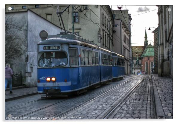 Krakow Tram  Acrylic by Jim McGarvie