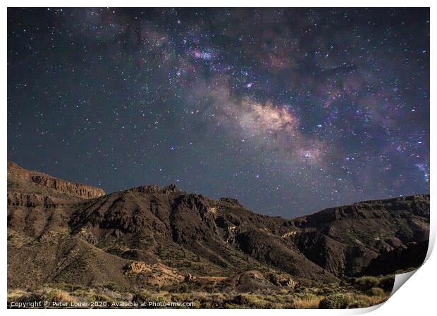 The Milky Way shining over Tenerife Print by Peter Louer