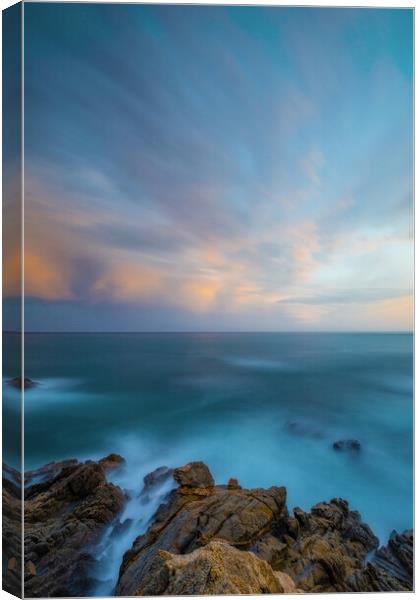 Nice long exposure picture from a Spanish coastal, Costa Brava, near the town Palamos Canvas Print by Arpad Radoczy