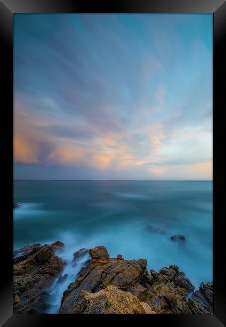 Nice long exposure picture from a Spanish coastal, Costa Brava, near the town Palamos Framed Print by Arpad Radoczy