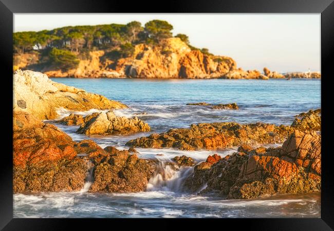 Nice landscape of the Spanish coastal in Costa Brava Framed Print by Arpad Radoczy