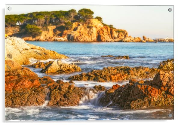 Nice landscape of the Spanish coastal in Costa Brava Acrylic by Arpad Radoczy