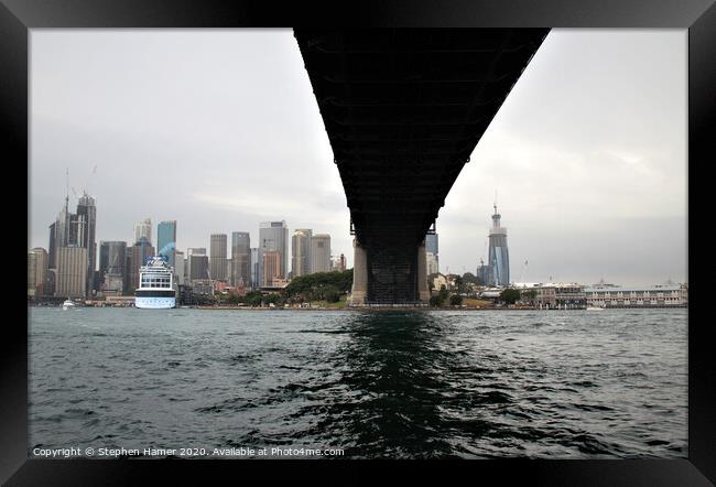 Under Sydney Harbour Bridge Framed Print by Stephen Hamer