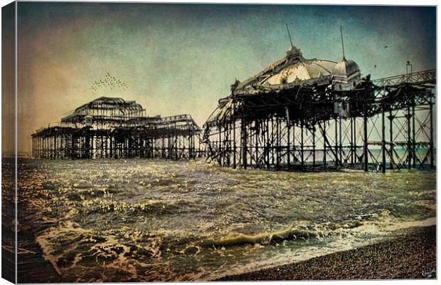 Ruins of the Old West Pier Canvas Print by Chris Lord