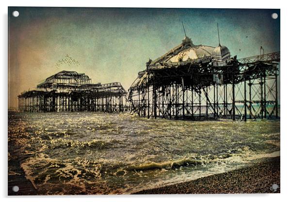 Ruins of the Old West Pier Acrylic by Chris Lord