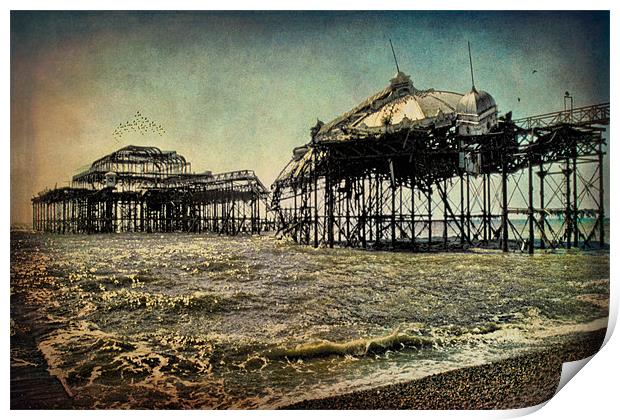 Ruins of the Old West Pier Print by Chris Lord