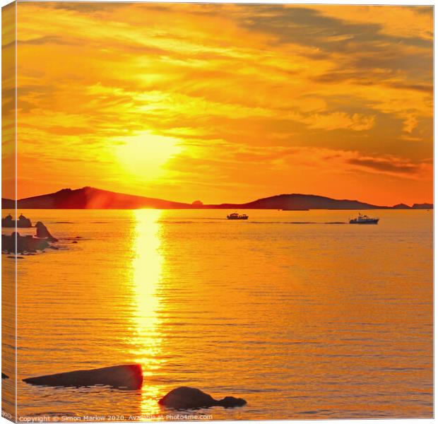 Breathtaking Sunset on the Scilly Isles Canvas Print by Simon Marlow