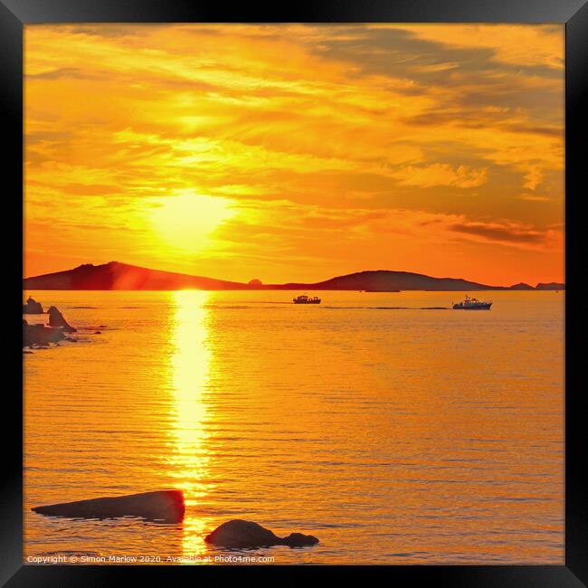 Breathtaking Sunset on the Scilly Isles Framed Print by Simon Marlow