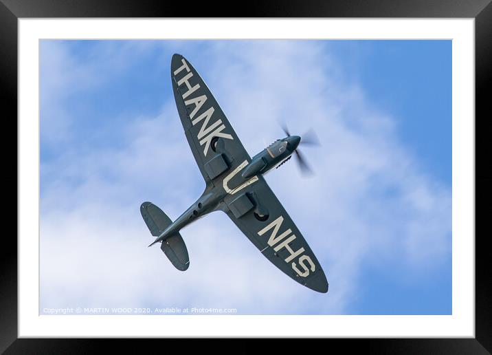 NHS Spitfire flight Framed Mounted Print by MARTIN WOOD