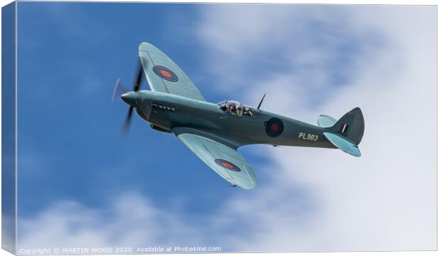 Spitfire NHS thank you flight Canvas Print by MARTIN WOOD