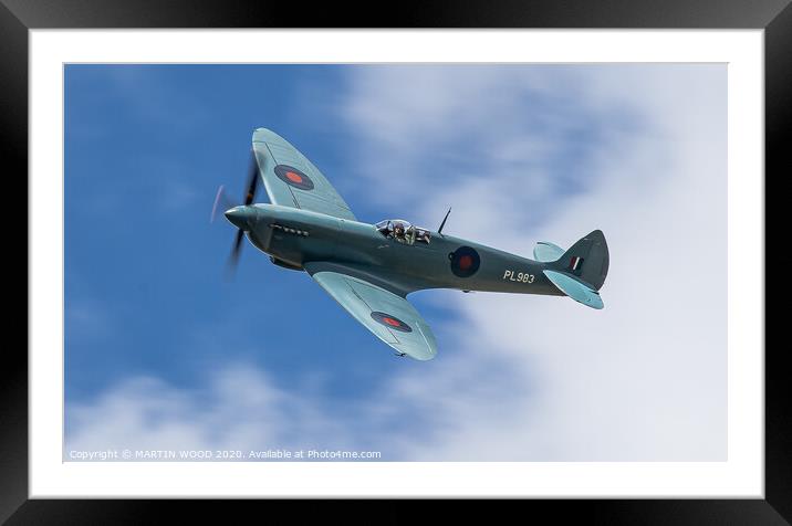 Spitfire NHS thank you flight Framed Mounted Print by MARTIN WOOD