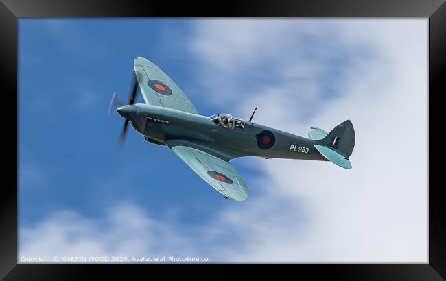 Spitfire NHS thank you flight Framed Print by MARTIN WOOD