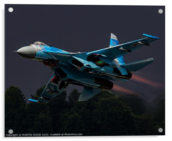 Flanker Take off  Acrylic by MARTIN WOOD