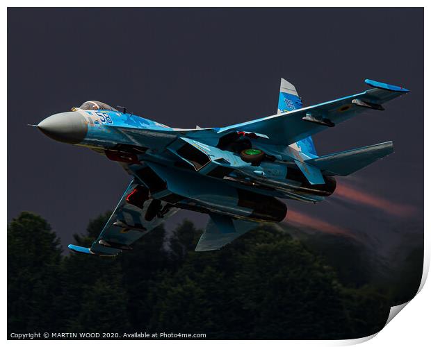 Flanker Take off  Print by MARTIN WOOD