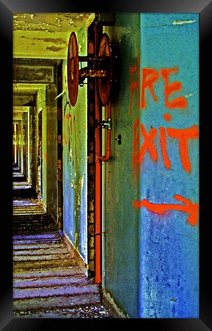Fire Exit - Urban Exploration Framed Print by val butcher