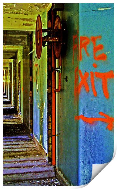 Fire Exit - Urban Exploration Print by val butcher