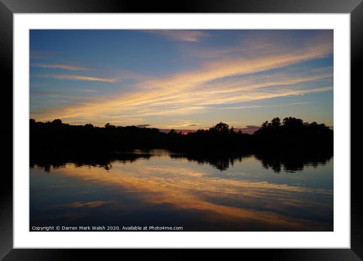 Sunset Reflection Framed Mounted Print by Darren Mark Walsh