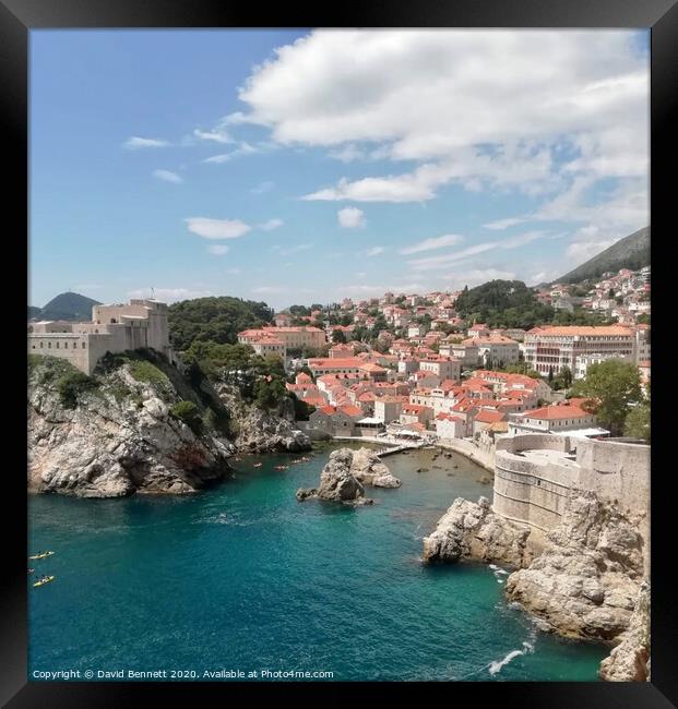 Dubrovnik Castle Views Framed Print by David Bennett