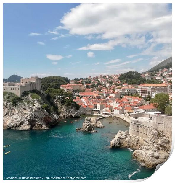 Dubrovnik Castle Views Print by David Bennett