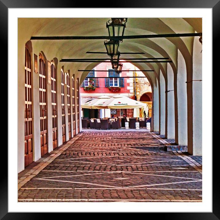 Arcaded Galleria in Sibiu, Romania Framed Mounted Print by Chris Langley