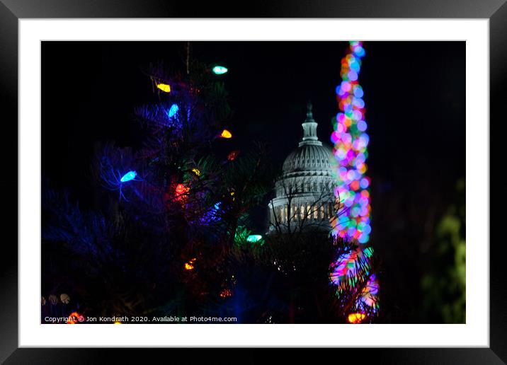 Capitol Christmas Framed Mounted Print by Jon Kondrath