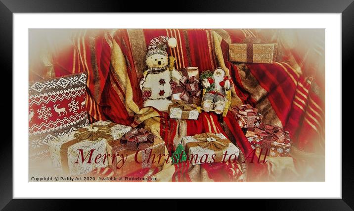Merry Christmas to All Framed Mounted Print by Paddy Art