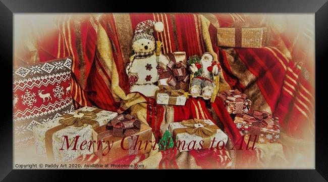 Merry Christmas to All Framed Print by Paddy Art
