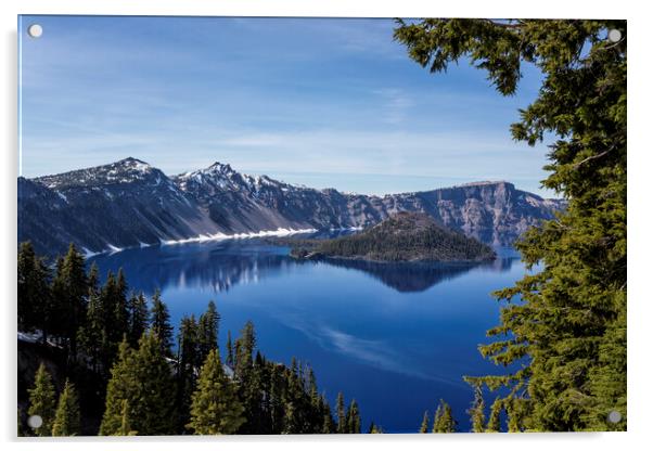 Wizard's Island at Crater Lake, No. 2 Acrylic by Belinda Greb