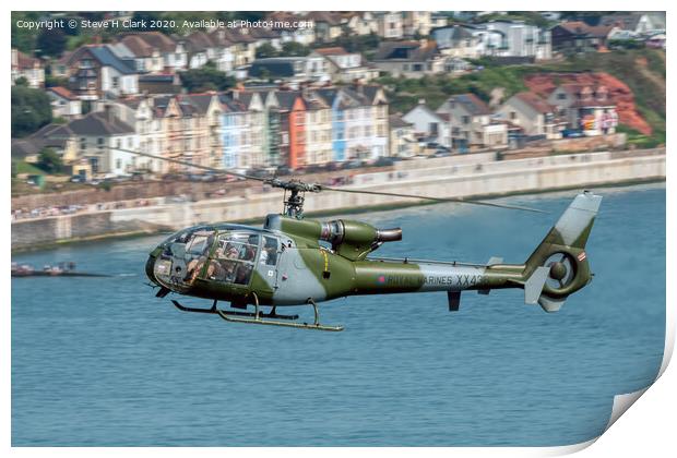 Royal Marines Gazelle Helicopter - Dawlish Print by Steve H Clark