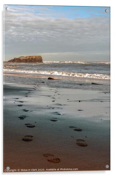 Footprints in the Sand Acrylic by Steve H Clark