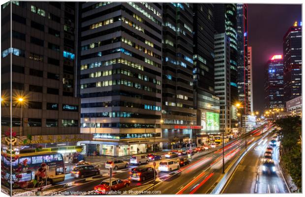 Hong Kong downtown at night  Canvas Print by Sergio Delle Vedove