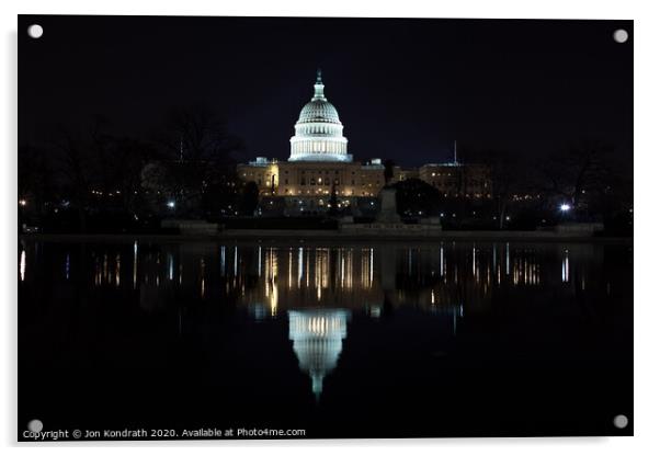 US Capitol Building Reflection Acrylic by Jon Kondrath