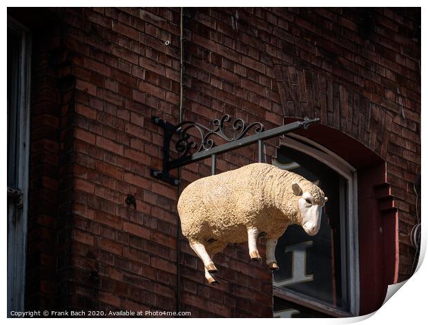 Butchers lamb sign in the streets of Dublin, Ireland Print by Frank Bach