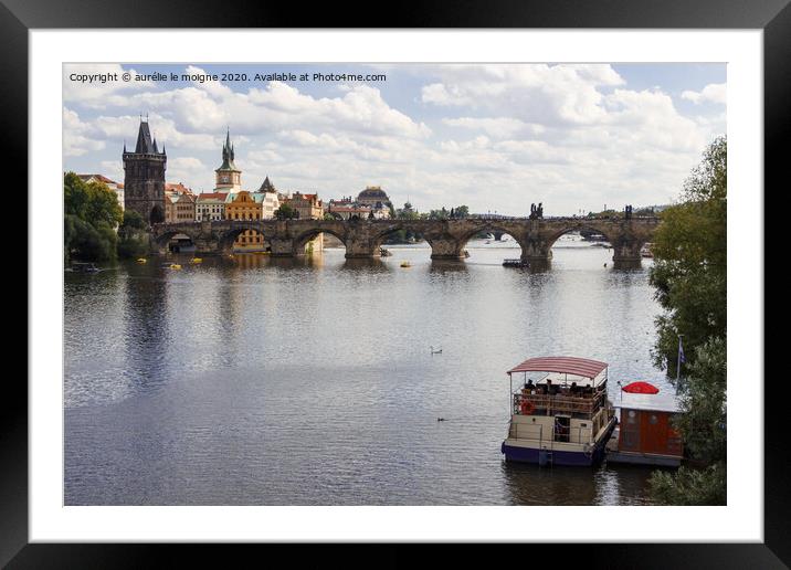 Vltava river in Prague Framed Mounted Print by aurélie le moigne