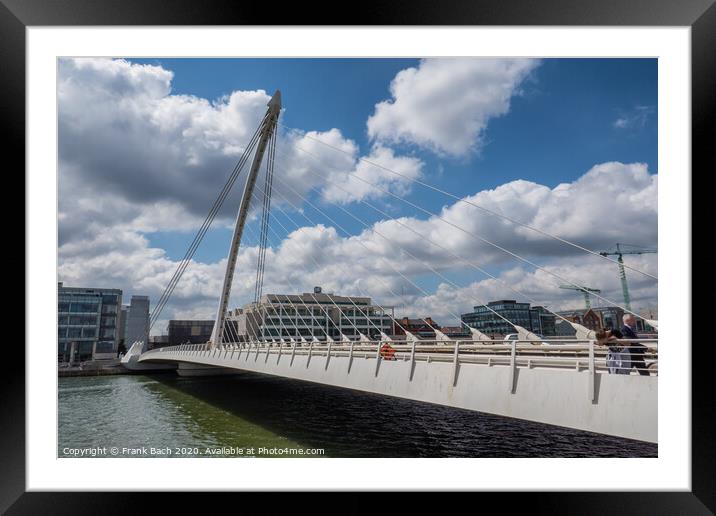 Samuel Beckett suspension bridge over the river Liffey in Dublin Framed Mounted Print by Frank Bach