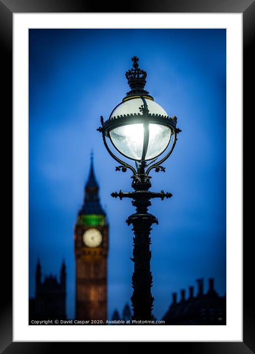 Thames Lamp-post Framed Mounted Print by David Caspar