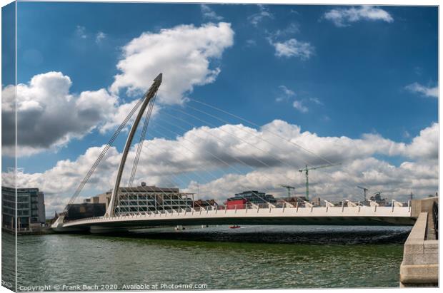Samuel Beckett suspension bridge over the river Liffey in Dublin Canvas Print by Frank Bach