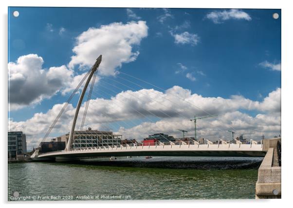 Samuel Beckett suspension bridge over the river Liffey in Dublin Acrylic by Frank Bach