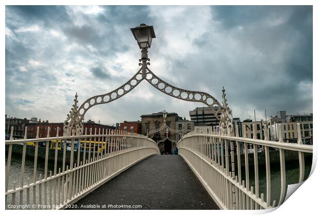 Halfpenny bridge over river Liffey in Dublin  Print by Frank Bach