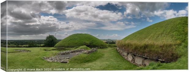 Knowth Neolithic Passage Tomb, Main Mound in Ireland Canvas Print by Frank Bach