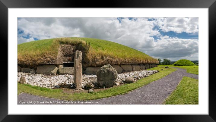 Knowth Neolithic Mound Western Passage Tomb, Ireland Framed Mounted Print by Frank Bach