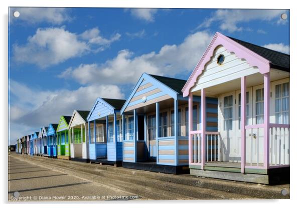 Southwold beach huts  Acrylic by Diana Mower
