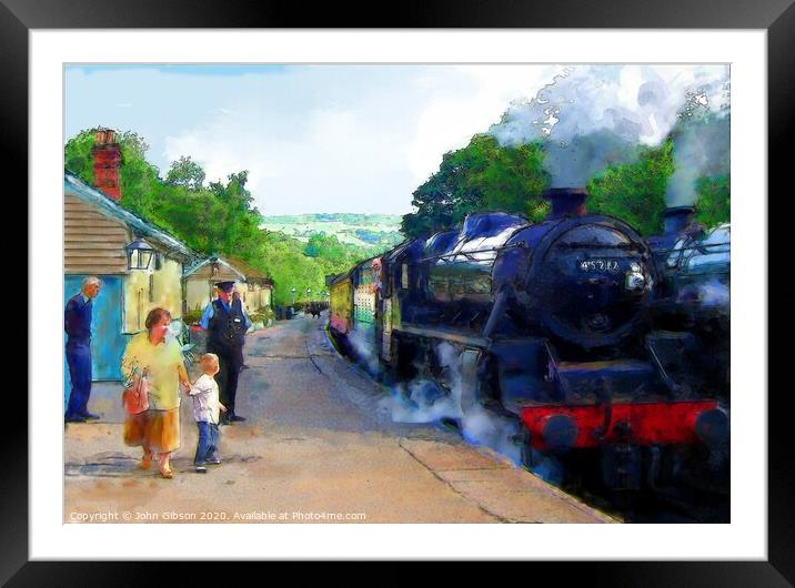 The Boy and the Train Driver Framed Mounted Print by John Gibson