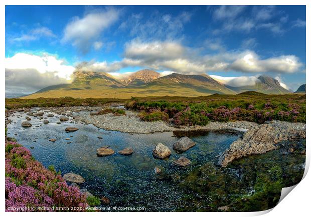 The red Cuillin Range of the Isle of Skye. Print by Richard Smith