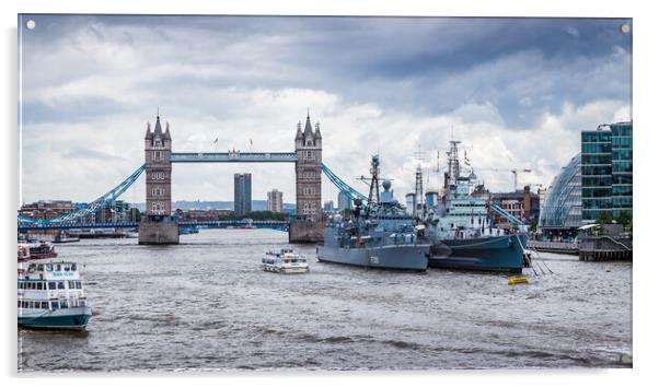 HMS Belfast in London Acrylic by Jason Wells