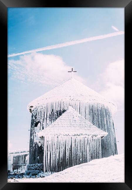 Winter Snow Chapel Framed Print by Patrycja Polechonska